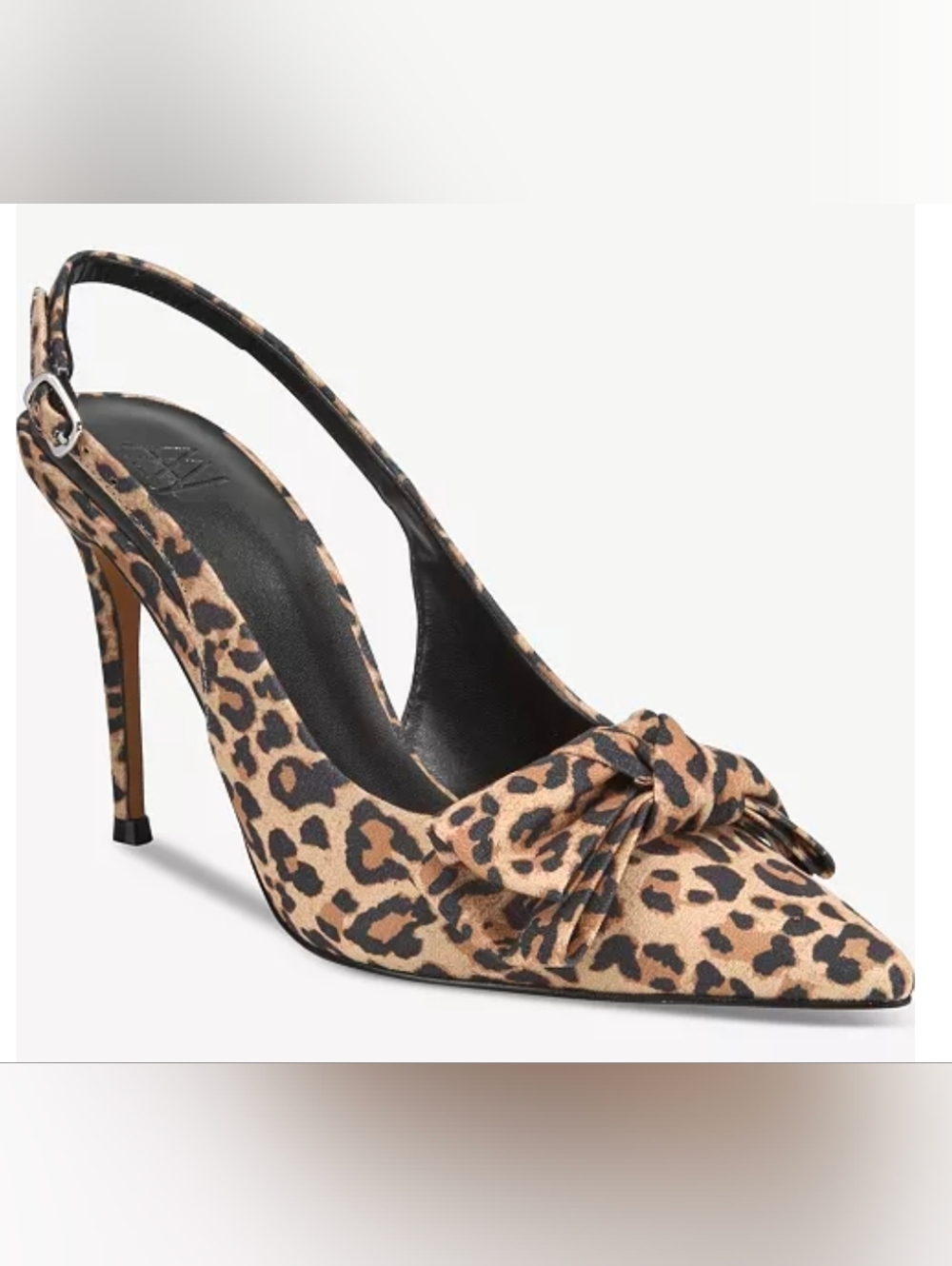 AAJ by Aminah Women's Gemma Bow Slingback Pumps Brown Leopard Sized 5M